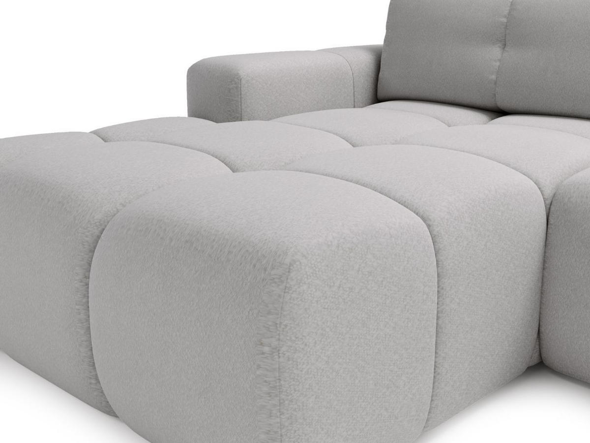 ECKSOFA Montero Bouclé-Stoff Grau Rechts - Grau, Holz/Textil (280/177cm) - Graingold