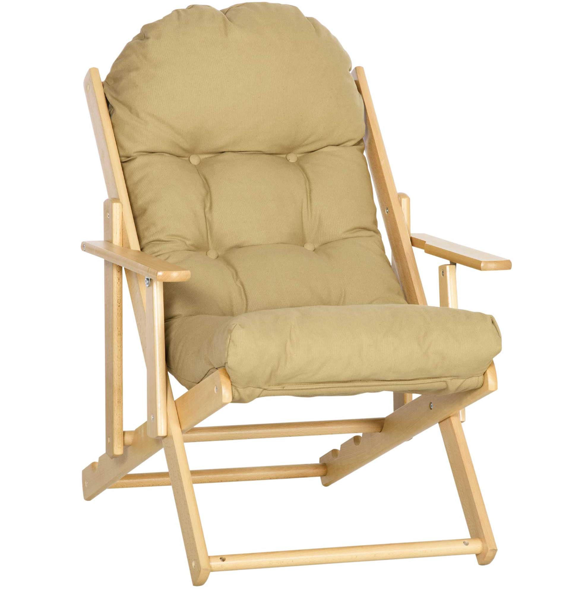 SESSEL 71/89/96 cm in Braun klappbar mit 3-fach verstellbarer Rückenlehne - Braun, Textil (89/96/71cm) - Flora Grace