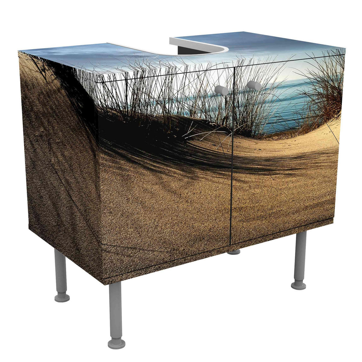WASCHBECKENUNTERSCHRANK Sanddüne 60/55/35 cm - Beige, Holzwerkstoff (60/55/35cm) - Bilderwelten