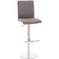 BARHOCKER Stoff Grau - Edelstahlfarben/Grau, Textil/Metall (40/93/49cm) - CLP