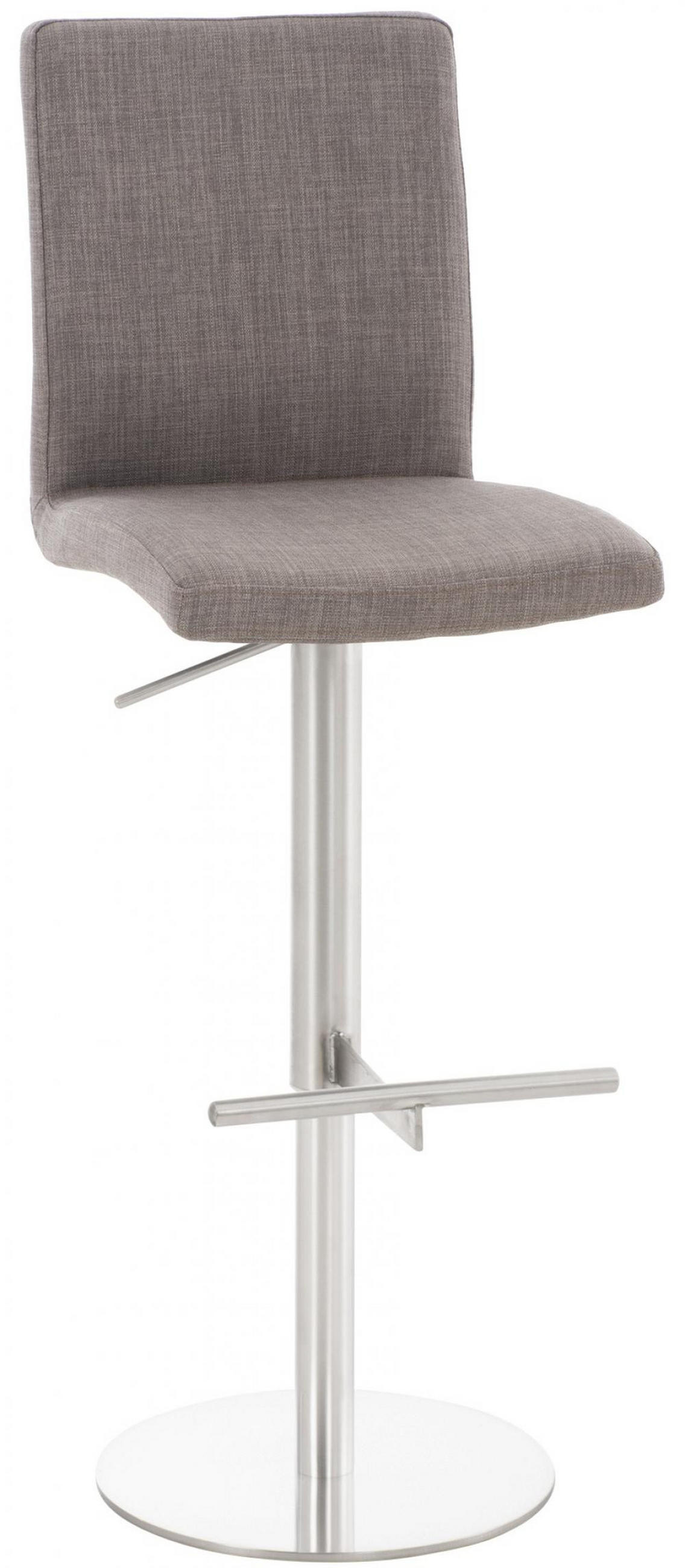 BARHOCKER Stoff Grau - Edelstahlfarben/Grau, Textil/Metall (40/93/49cm) - CLP