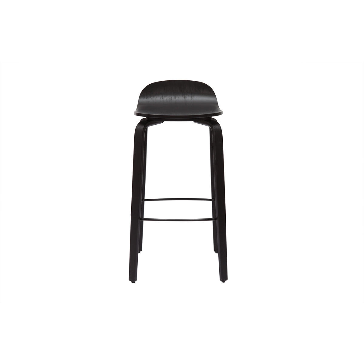 BARHOCKER Schwarzes Holz H68 cm 2er-Set OBRA - Schwarz, Holz (44/80.5/40cm) - Miliboo