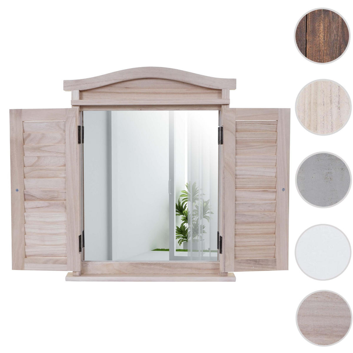 WANDSPIEGEL MIT FENSTERLÄDEN Braun - Braun, Holz (42/53/5cm) - MCW