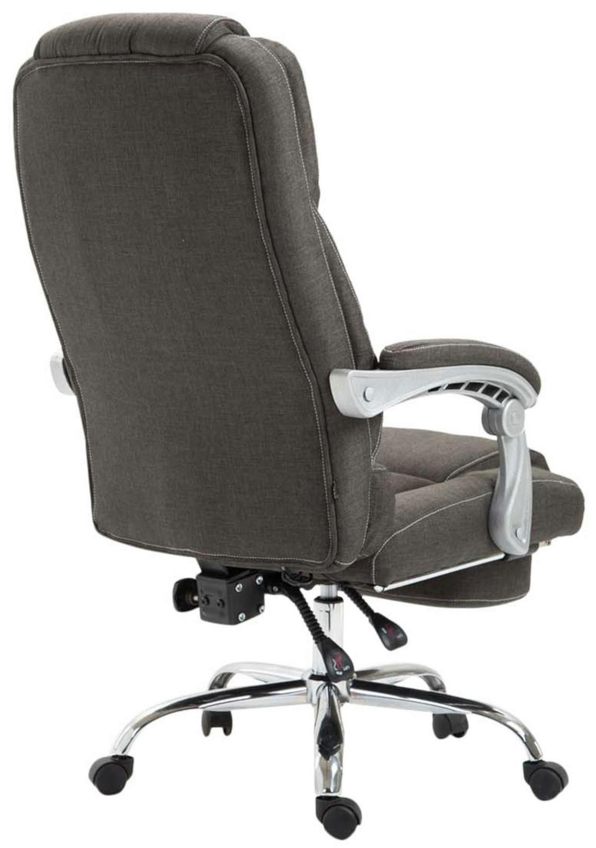 CHEFSESSEL Stoff dunkelgrau - Chromfarben/Dunkelgrau, Textil/Metall (68/118/64cm) - CLP