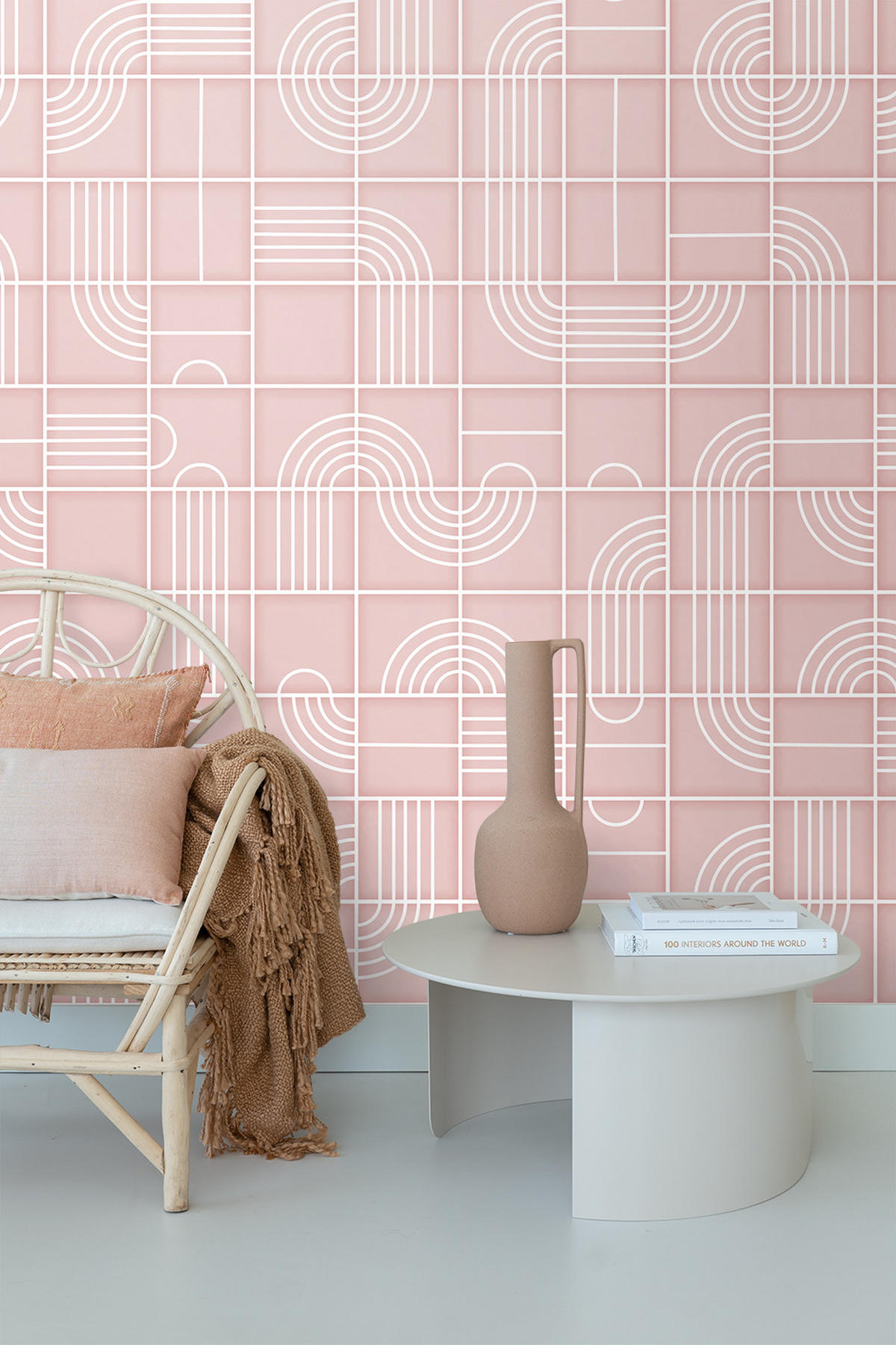 FOTOTAPETE 3D-Muster 150 x 279 cm - Pink, Papier (150/279cm) - ESTAhome