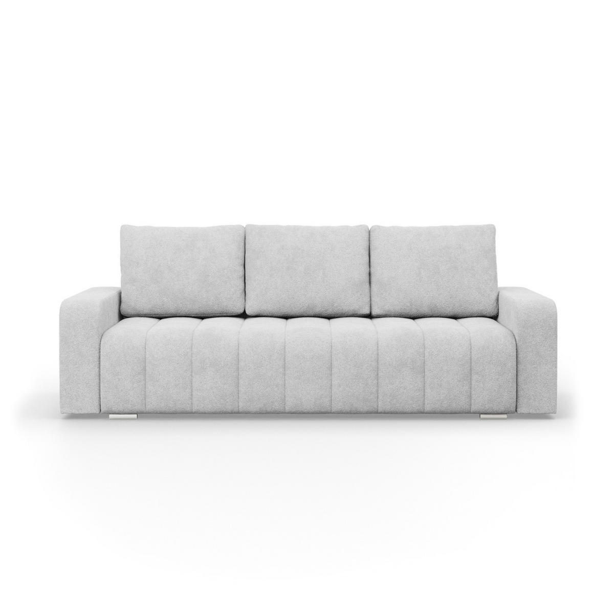 SOFA 3-SITZER MIT SCHLAFFUNKTION ABRIELLE Grau - Grau, Textil (97/87/227cm) - Mebligo