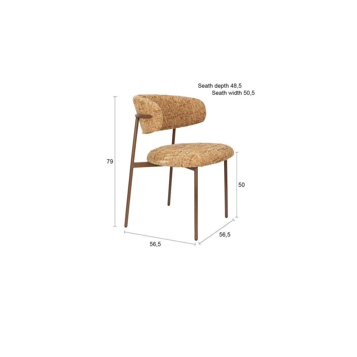 ESSZIMMERSTÜHLE Claes Ockergelb - 2 er Set - Gelb, Kunststoff (56.5/79/56.5cm) - Housecraft Living