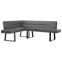 ECKBANK Cresto 212x173 cm, mit Metallbeinen, Egon-Stoff, Grau - Schwarz/Grau, Metall (212/173cm) - Beautysofa