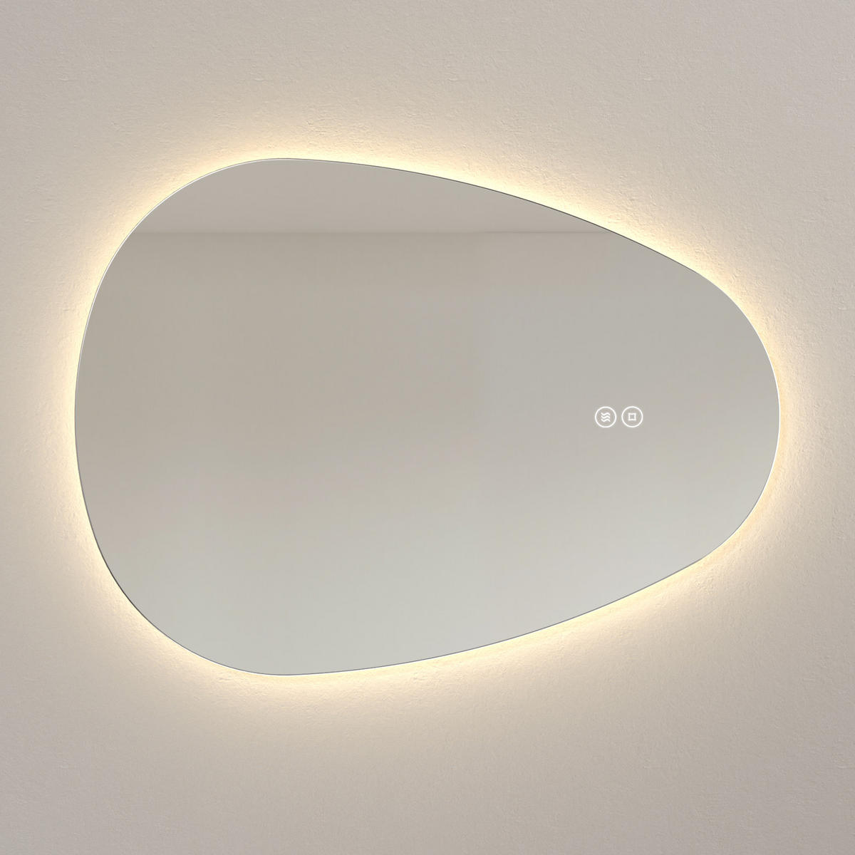 BADSPIEGEL mit Touch-Schalter, Dimmbar 80/60/3 cm - Weiß, Glas (60/3/80cm) - EMKE