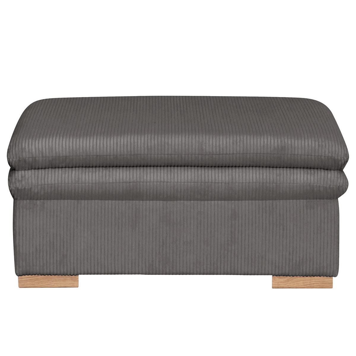 POLSTERHOCKER - Eichefarben/Grau, Eichenholz/Textil (105/45/90cm) - home24