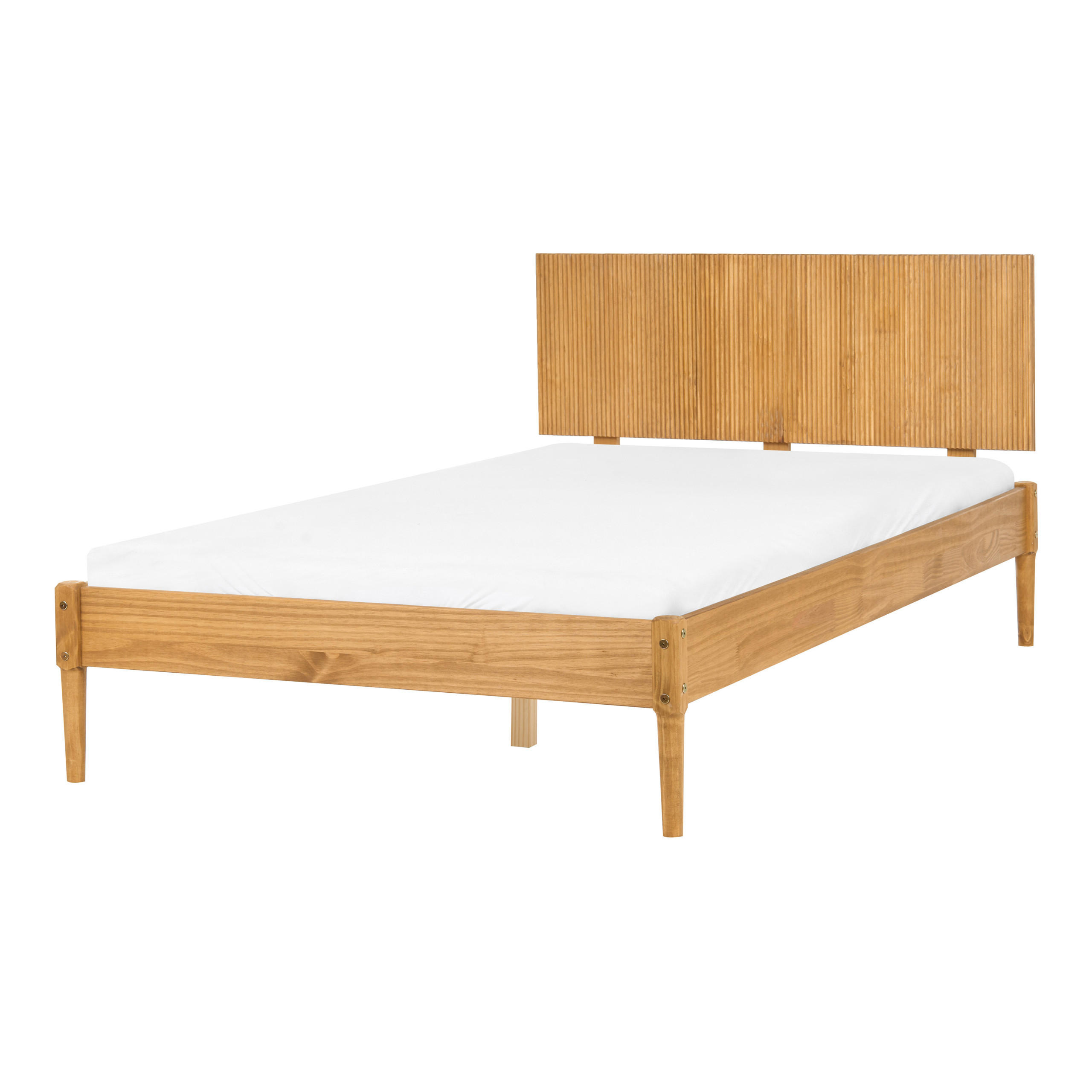 Beliani Bett Hellbraun, Braun 120x200 cm