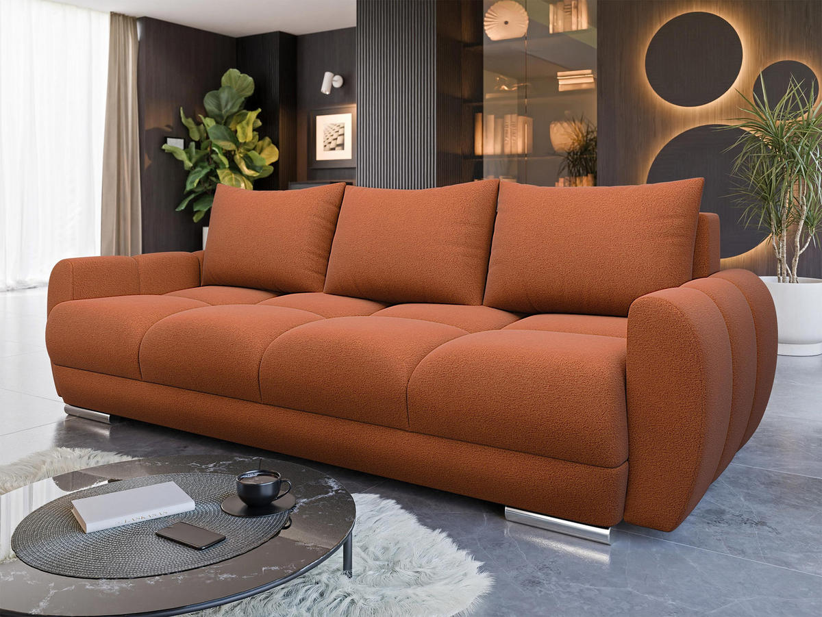 SCHLAFSOFA Logo 3 - Silberfarben/Braun, Holz/Kunststoff (234/89/97cm) - MIRJAN24