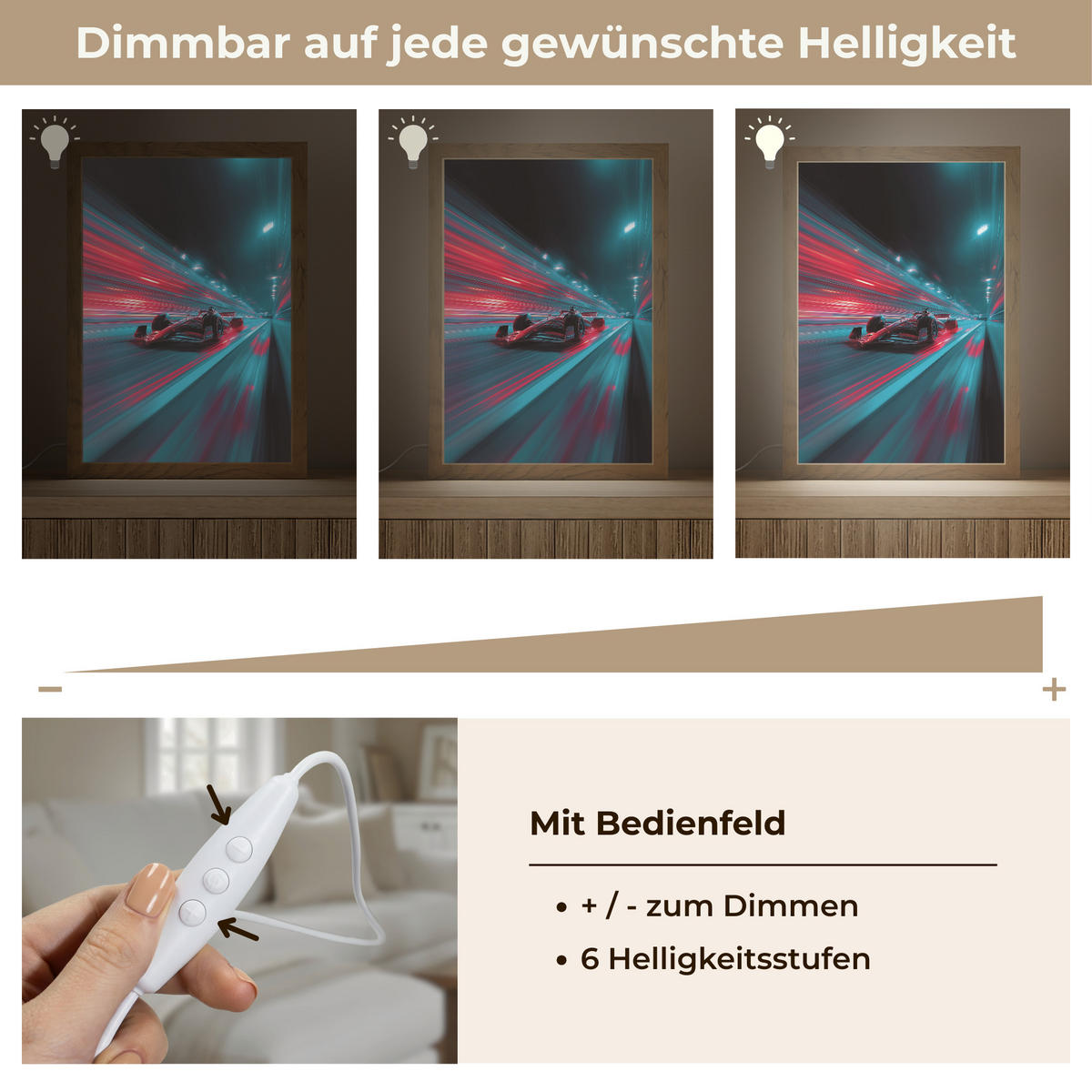NÁSTĚNNÁ LAMPA Závodní auto - Červená - Rychlost 20x30 cm - tyrkysová, kompozitní dřevo (20/30/8cm) - OnlyWow