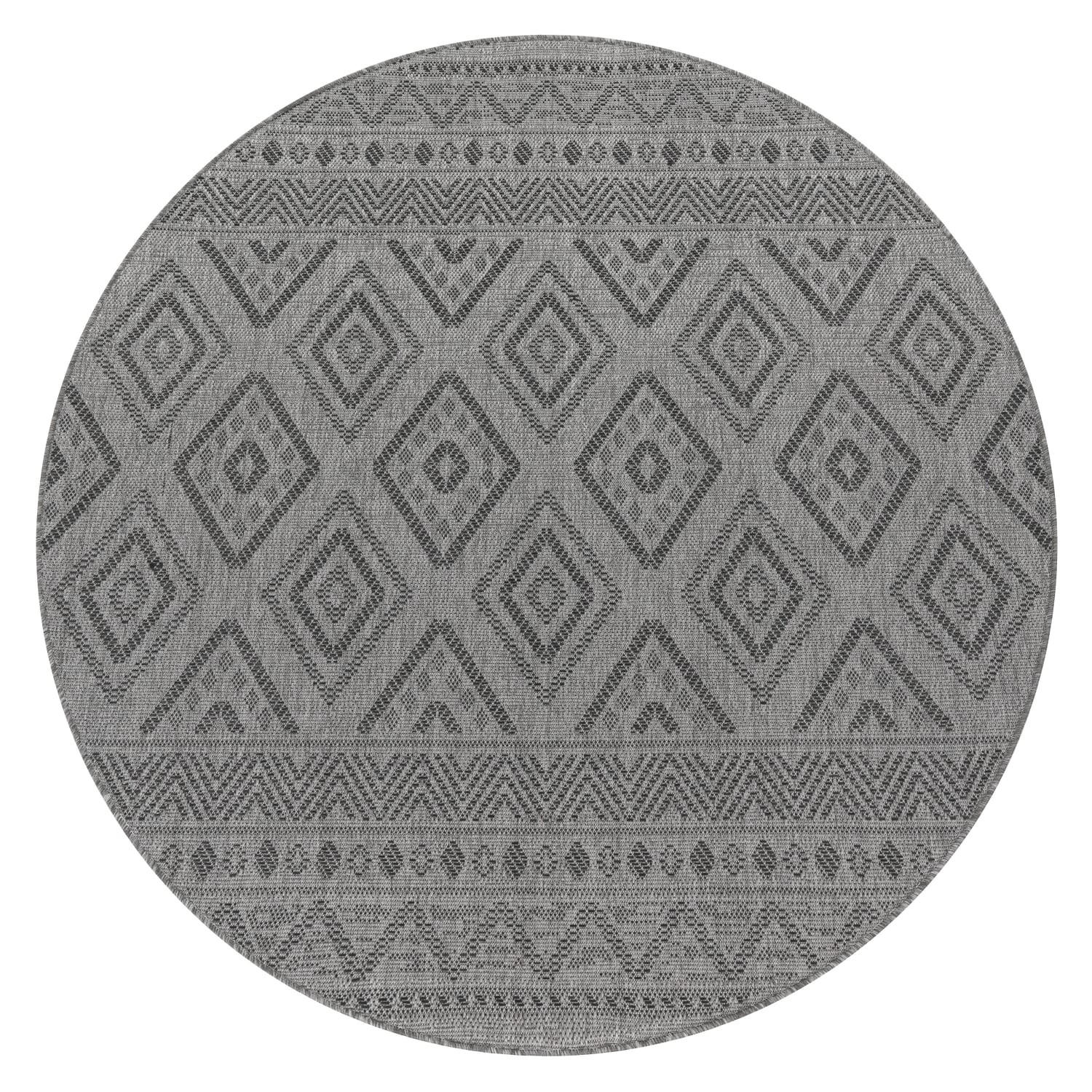 Paco Home Outdoorteppich Anthrazit 80x80 cm