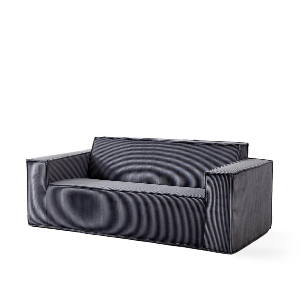 SOFA 2-Sitzer mit 65 cm Sitztiefe Cord Grau - Grau, Kunststoff (178/70/86cm) - Meubliv