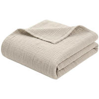 WOHNDECKE Musselin 150 x 200 cm, Leichte Kuscheldecke aus 100% Baumwolle - Nutzbar als Tagesdecke, Plaid oder Decke für Sofa, Couch & Bett - Beige - Beige, Textil (150/200cm) - Carpe Sonno