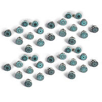 KERAMIKKNÖPFEN Set mit 40 Stück Keramikknäufen mit blauem Blumenmosaik 40 mm - Grün, Keramik (4/4/6.9cm) - Nacnic