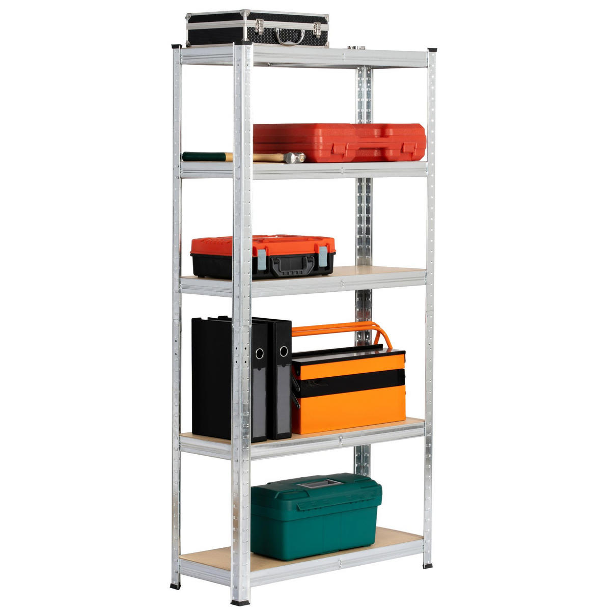 SCHWERLASTREGAL galvanisiertes Silber 70x30x154 cm - Silberfarben, Metall (70/154/30cm) - Akord