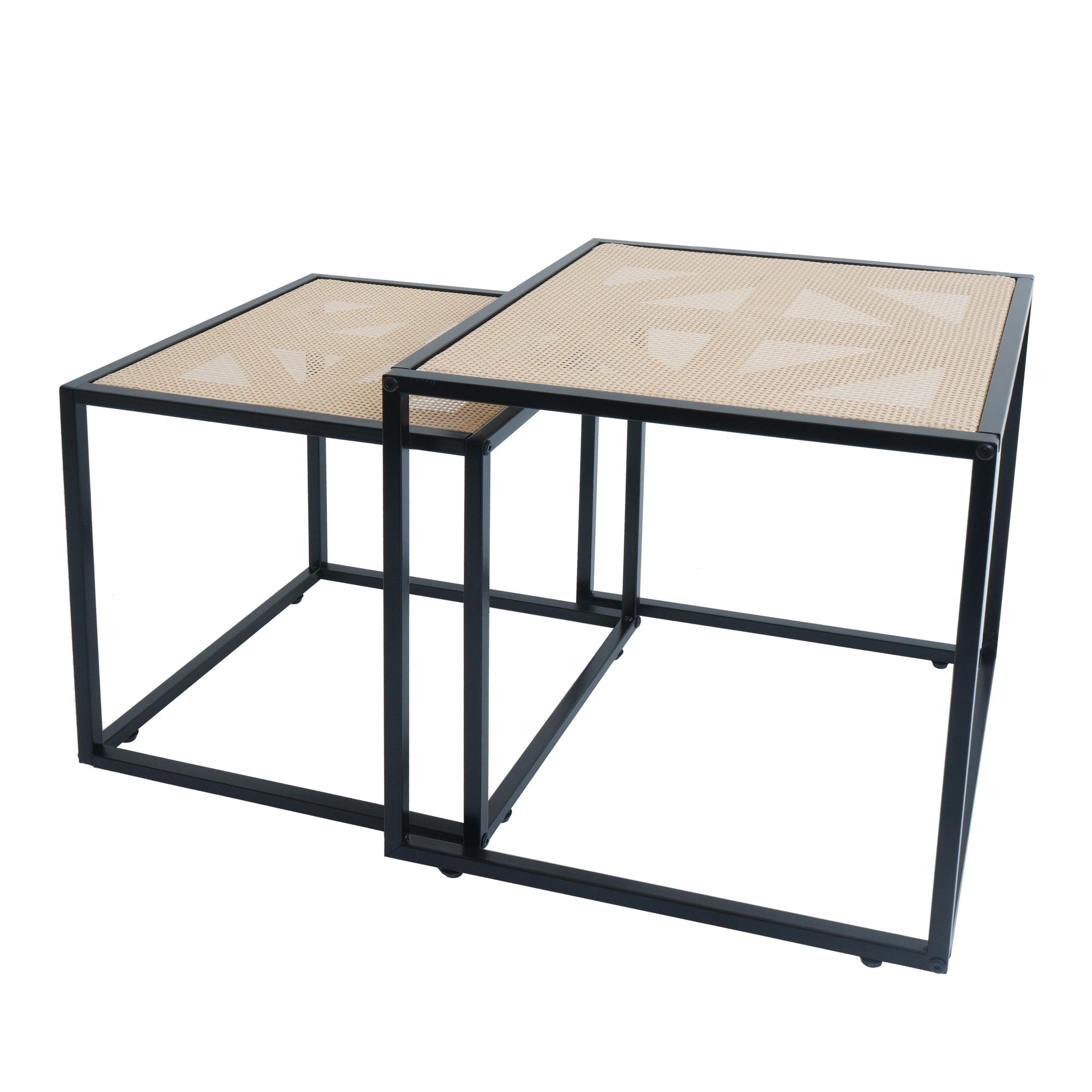 BEISTELLTISCH quadratisch Beige 2er-Set-Set - Beige, Kunststoff (44/44/45cm) - MCW