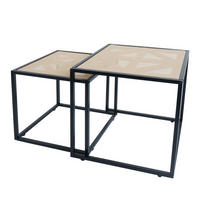 BEISTELLTISCH quadratisch Beige 2er-Set-Set - Beige, Kunststoff (44/44/45cm) - MCW