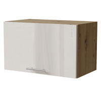 KLAPPHÄNGESCHRANK Brerra W4B/60 Eiche Artisan / RAL 9001 creme Hochglanz 60 / 32,5 / 36cm mit Gasdruckdämpfer - Creme/Eiche Artisan, Holz/Holzwerkstoff (60/36/32.5cm) - Feldmann-Wohnen