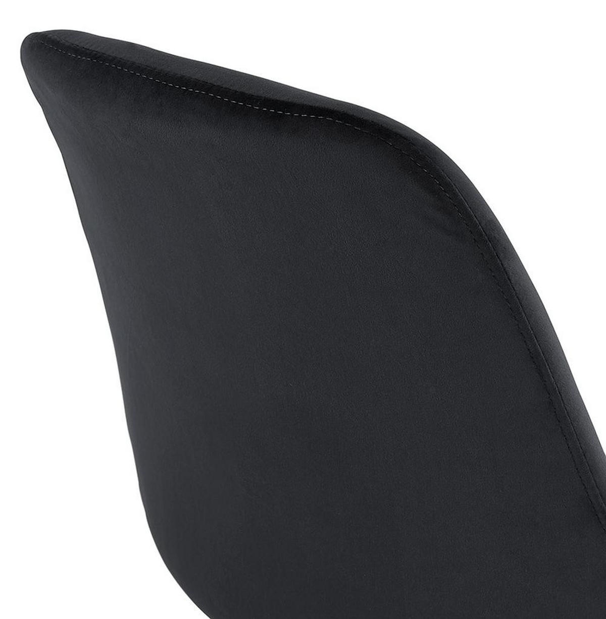 ESSZIMMERSTUHL Samtbezug mit Buchenholzgestell Vintage mit hoher Rückenlehne, Schwarz 48x56x84 cm - Schwarz, Buchenholz/Textil (48/84/56cm) - KADIMA DESIGN