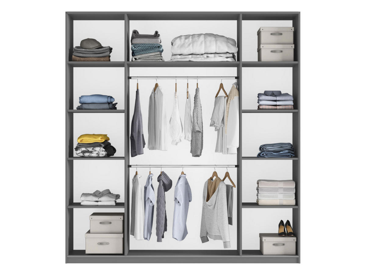 SCHIEBETÜRENSCHRANK Rodos 225 - Sandfarben, Holzwerkstoff (225/244/65cm) - MIRJAN24