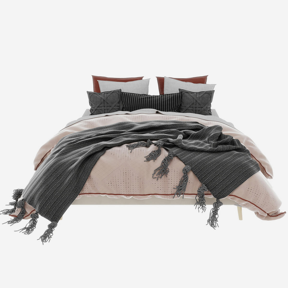 POLSTERBETT 160x200 cm niedrig ohne Stauraum beige - Beige, Textil (160/200cm) - LEBENLANG