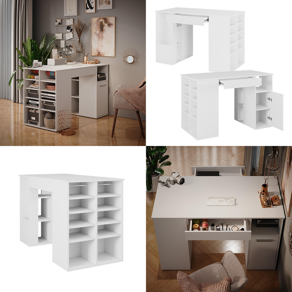 PSACÍ STŮL Victoria Bílá - bílá, kompozitní dřevo (68/135/86cm) - Vicco