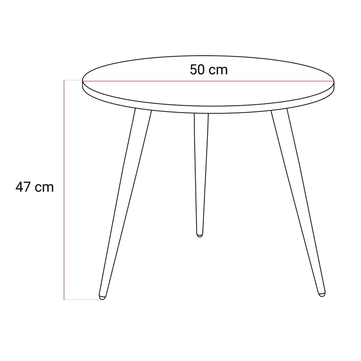 COUCHTISCH SOLEIL GOLD Schwarz Matt, 50cm - Schwarz, Holzwerkstoff (50/50/47cm) - Lookway