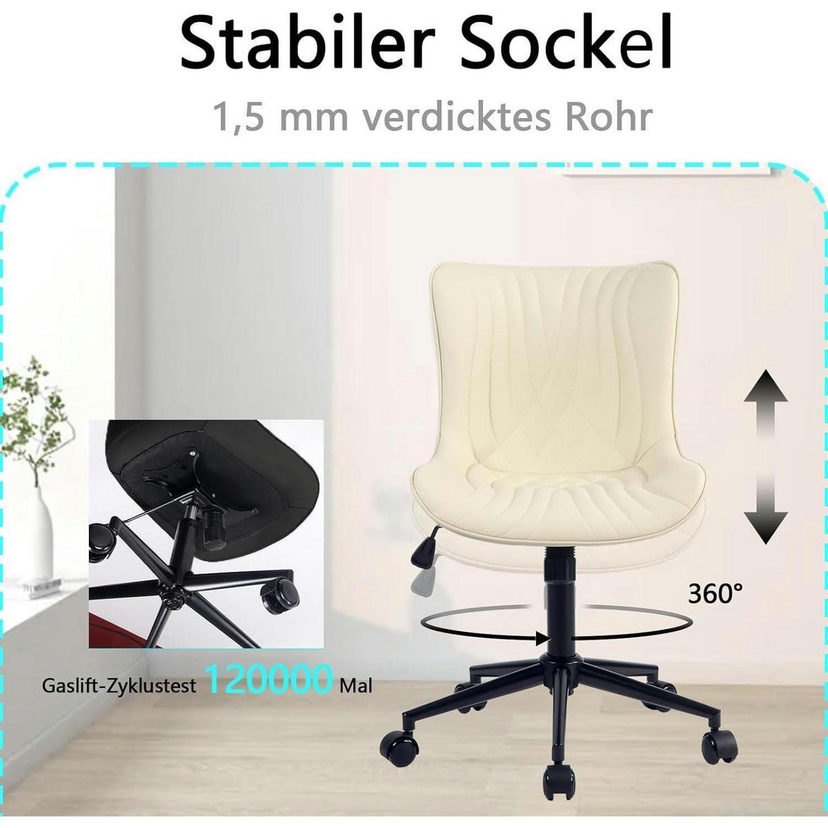 BÜROSTUHL Ergonomisch Beige - Beige, Kunststoff (60/78.5/42.4cm)