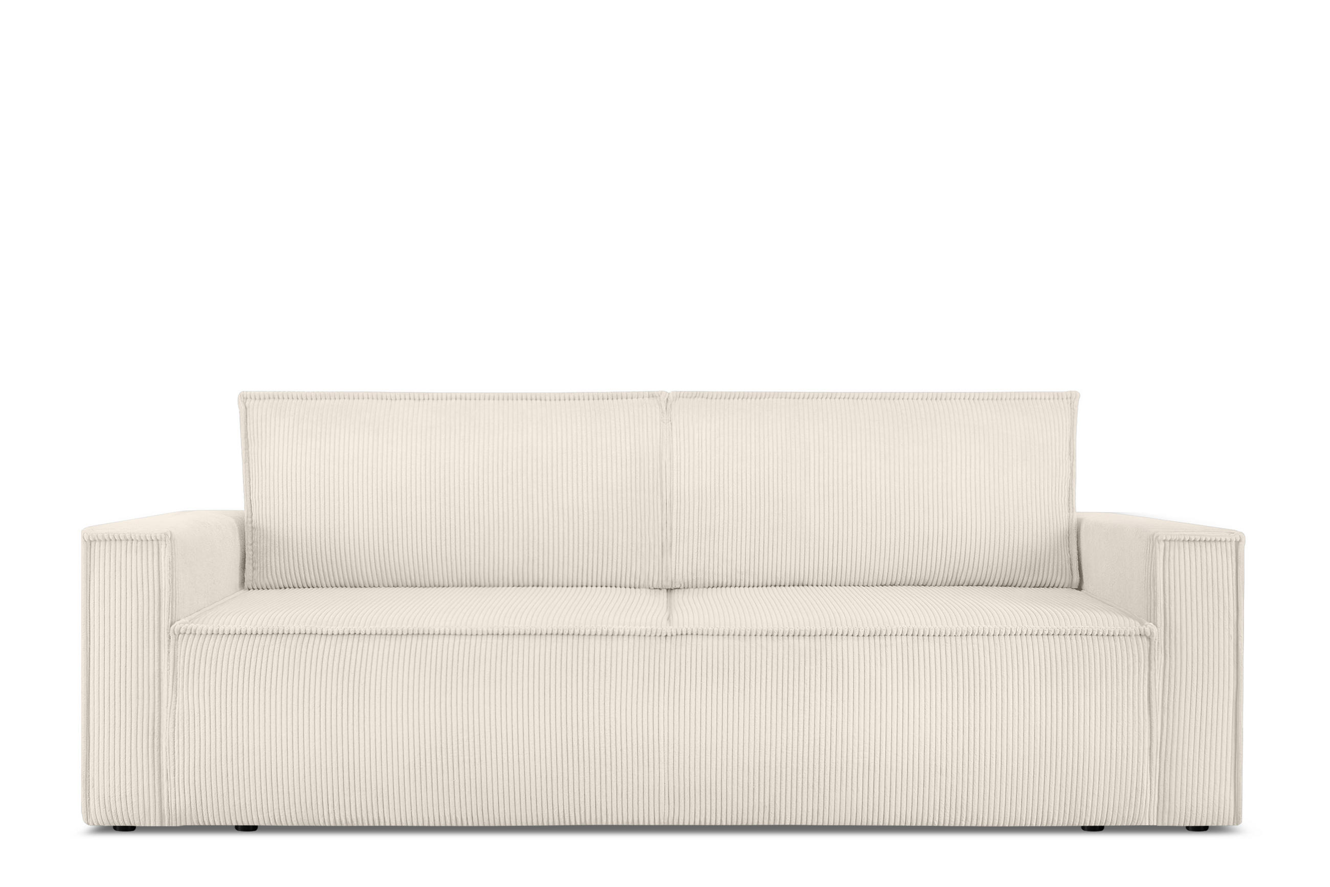 SCHLAFSOFA NAPI in Pet Friendly Cord-Stoff, ecru - Ecru/Schwarz, Textil (228/89/101cm) - KONSIMO®