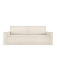 SCHLAFSOFA NAPI in Pet Friendly Cord-Stoff, ecru - Ecru/Schwarz, Textil (228/89/101cm) - KONSIMO®