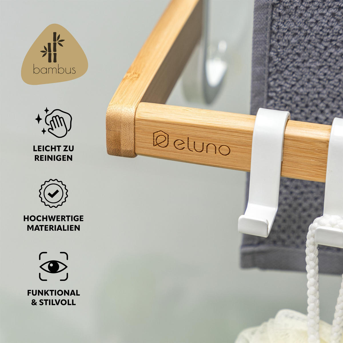 HANDTUCHHALTER, weiß - Weiß, Holz (63.5/77.5/17cm) - eluno
