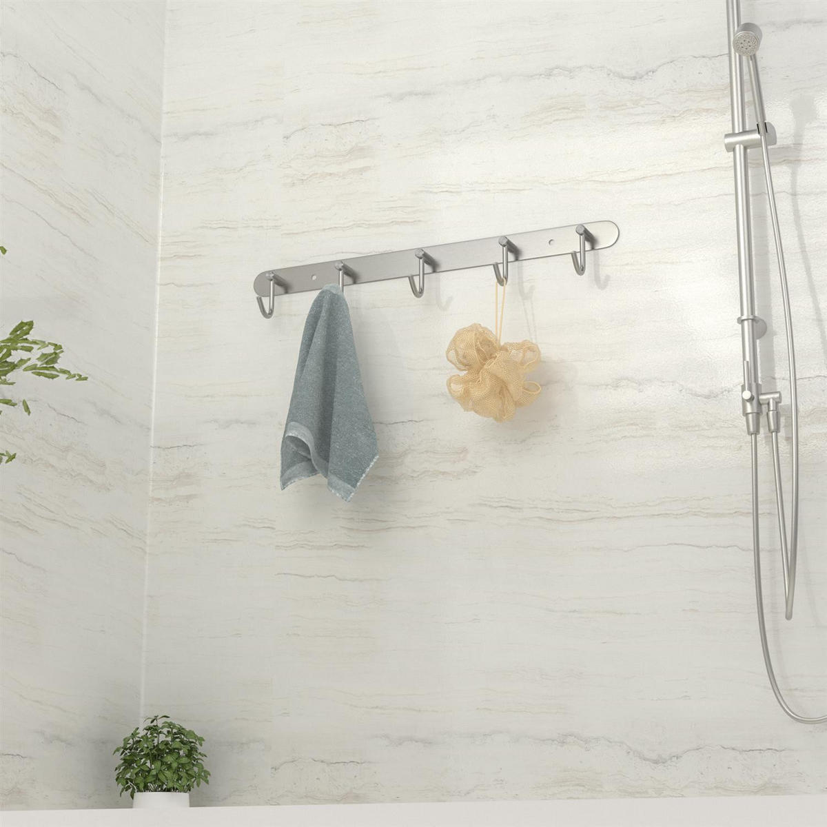 GARDEROBENLEISTE 38.1/5.5/5.5 cm - Silberfarben, Metall (5.5/5.5/38.1cm) - Intirilife