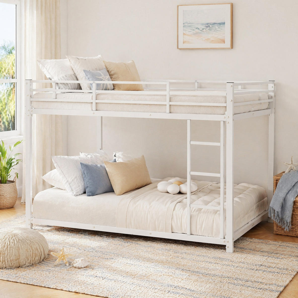 ETAGENBETT 140/200 cm in Weiß aus Metall, platzsparend und kindersicher - Weiß, Metall (140/200cm) - OKMYHOME