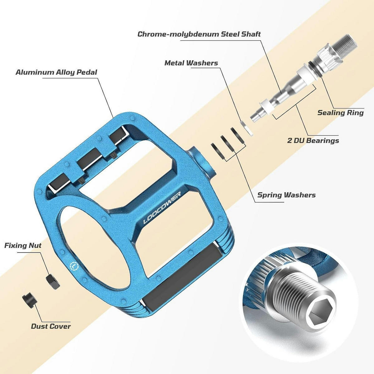 FAHRRADPEDALE Aluminium Blau mit Reflektoren - Blau, Metall (10/1.5/12cm)