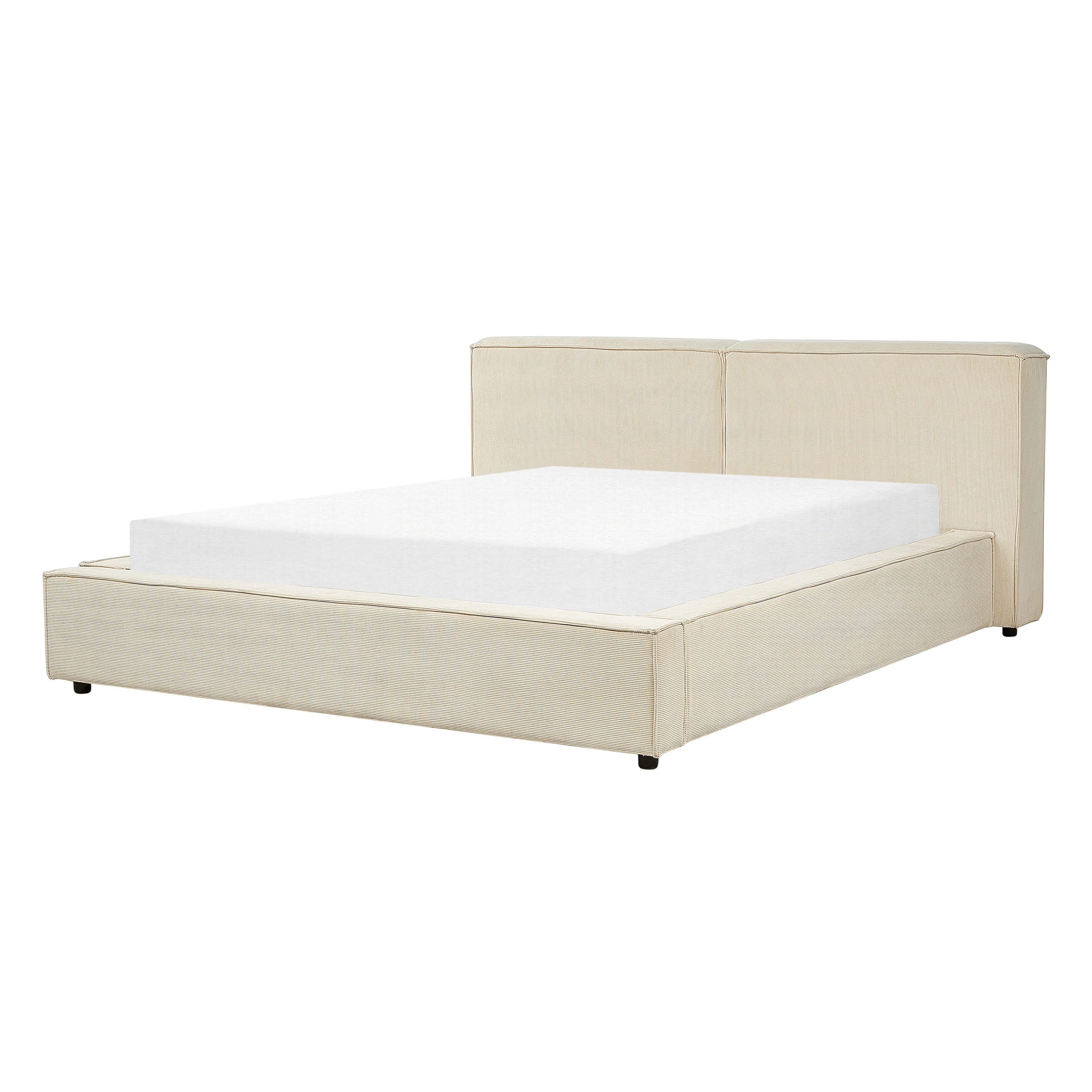 POLSTERBETT 160/200cm Beige Linards - Beige, Naturmaterialen/Textil (160/200cm) - Beliani