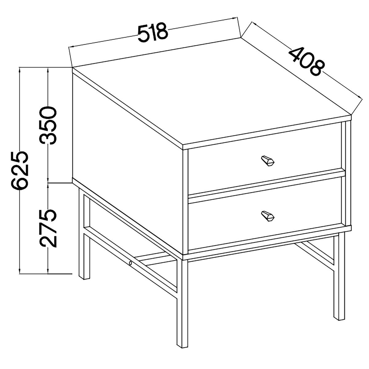 NACHTTISCH TORINO 51,8/62,5/40,8 cm Beige - Beige, Holzwerkstoff (51.8/62.5/40.8cm) - MASSENO