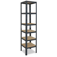 SCHWERLASTREGAL HOME 180x50x50 cm in anthrazit mit 6 Böden und 145 kg Traglast pro Boden - Anthrazit, Metall (50/180/50cm) - shelfplaza
