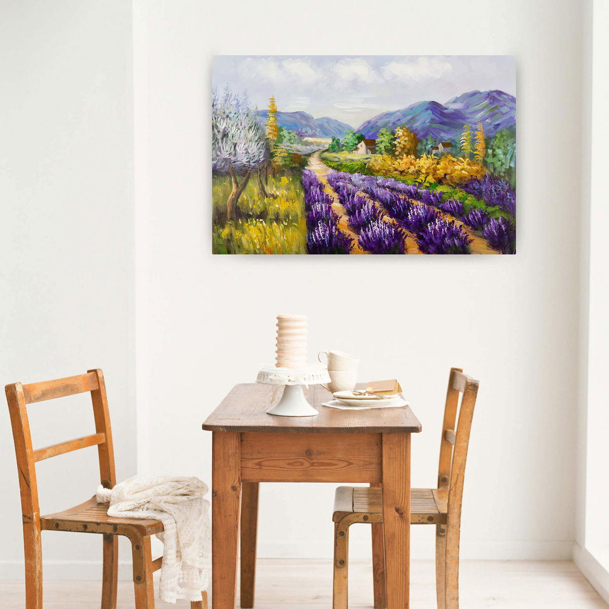 ACRYLBILD HANDGEMALT 90/60 cm - Lila, Holz/Textil (1.5/60cm) - KUNSTLOFT