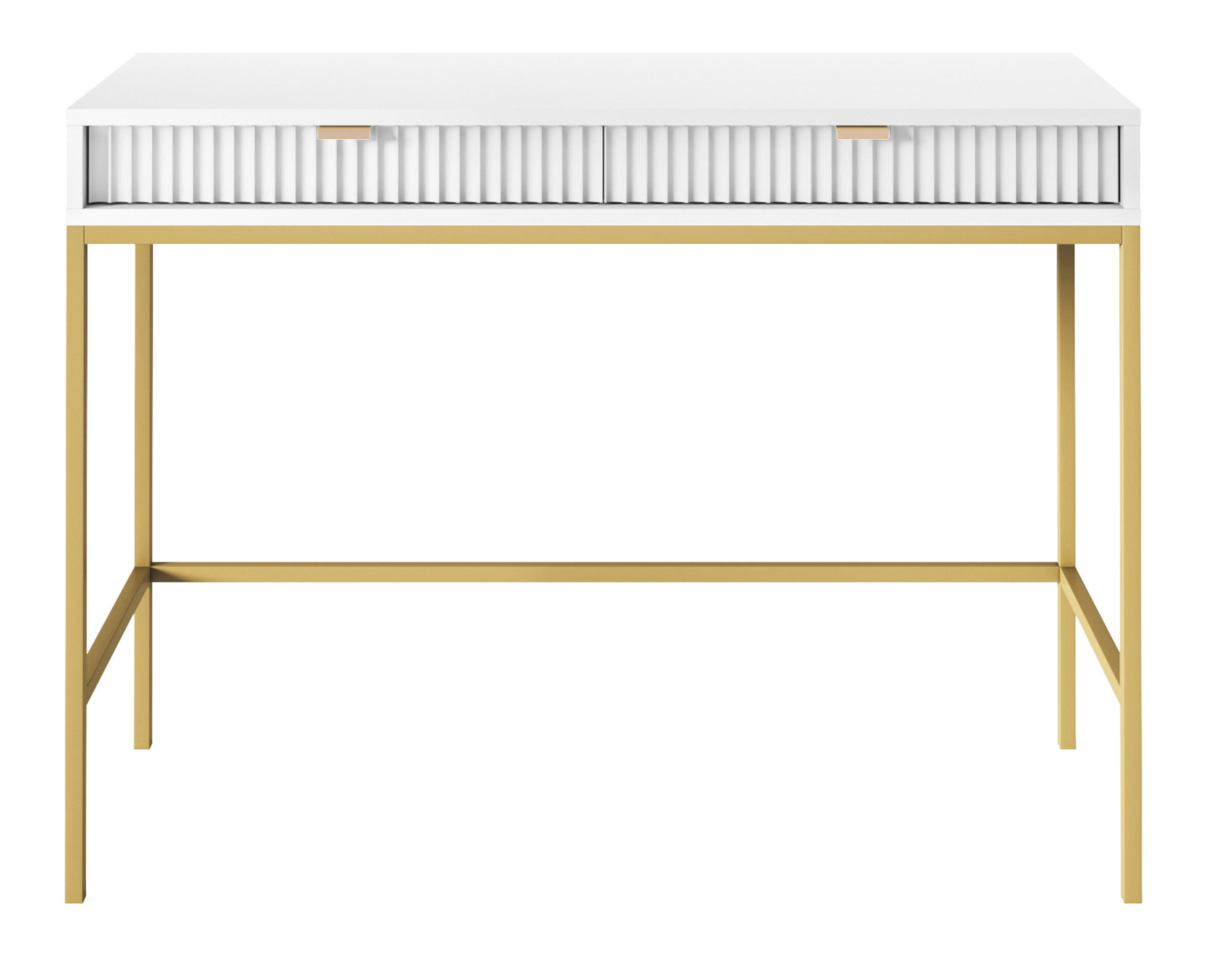 KONSOLENTISCH Vellore Weiß mit goldenem Gestell - Weiß, Holzwerkstoff/Metall (50/104/77cm) - Selsey