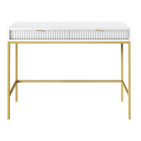 KONSOLENTISCH Vellore Weiß mit goldenem Gestell - Weiß, Holzwerkstoff/Metall (50/104/77cm) - Selsey