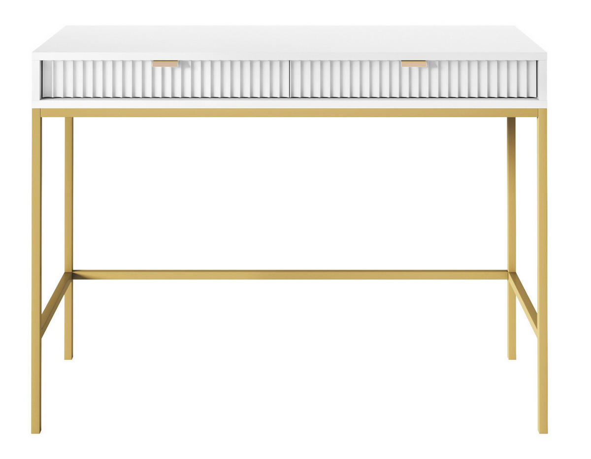 KONSOLENTISCH Vellore Weiß mit goldenem Gestell - Weiß, Holzwerkstoff/Metall (50/104/77cm) - Selsey