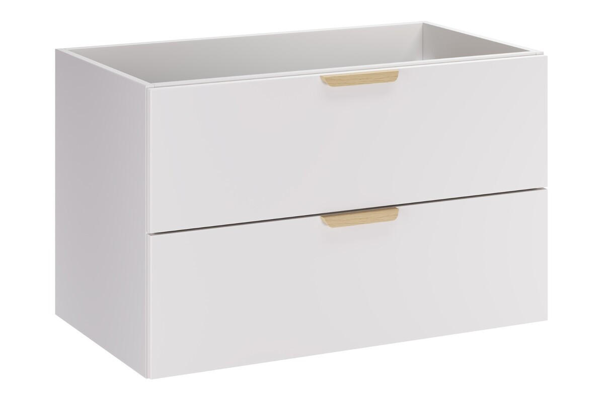 BADMÖBEL-SET 120 cm 5 Teile - Aster White A BM421 in Weiß/Matt - Schwarz/Weiß, Holz (120/50/46cm)