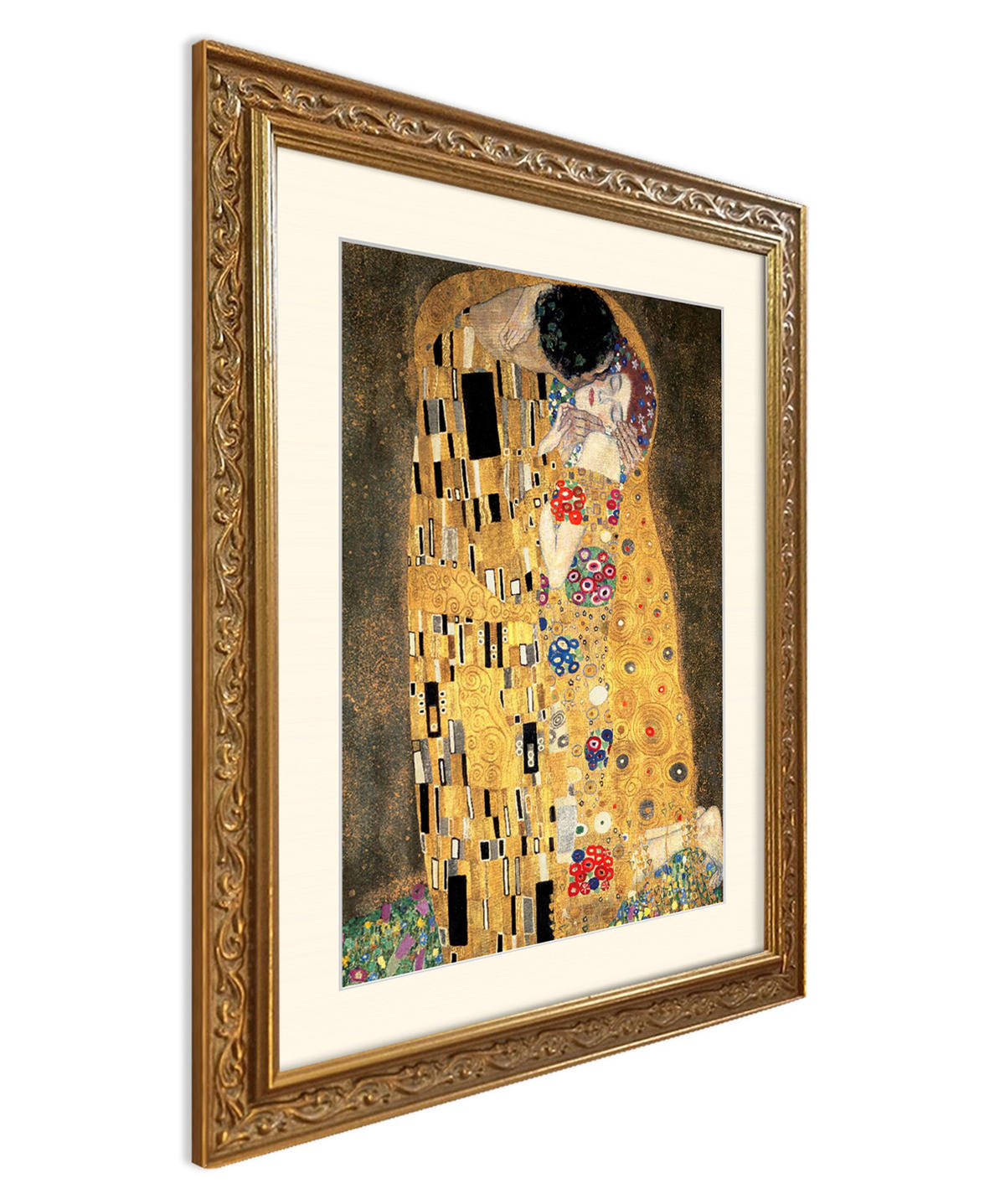 BILD gerahmt 53x63 cm Gustav Klimt "Der Kuss" - Gelb, Holz (53/63cm) - artissimo
