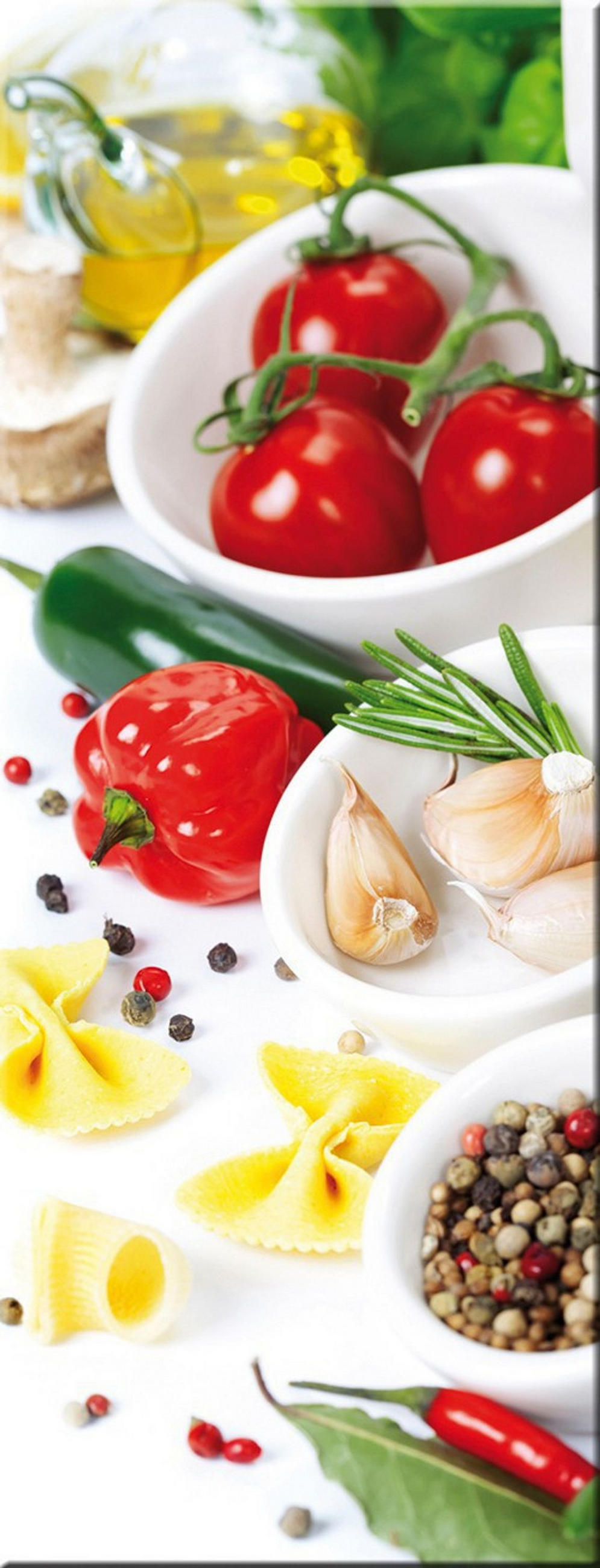 GLASBILD 30x80 cm Küche Gemüse rot - Gelb, Glas (30/80cm) - artissimo