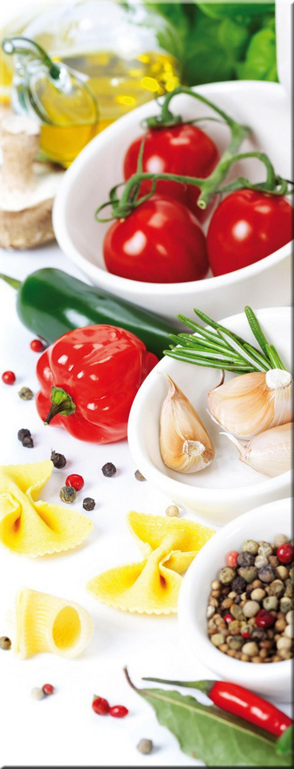 GLASBILD 30x80 cm Küche Gemüse rot - Gelb, Glas (30/80cm) - artissimo