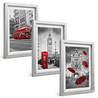 BILDER SET 3er Set - 20x30 cm Silberner Rahmen - Red Accents London - Silberfarben, Kunststoff (20/30cm) - TULUP