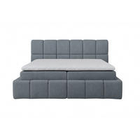 BOXSPRINGBETT AURA mit Topper und Bettkasten, Steingrau, H3 Bonell, 200x200 cm - Schieferfarben, Textil (200/200cm) - KS Home Concept